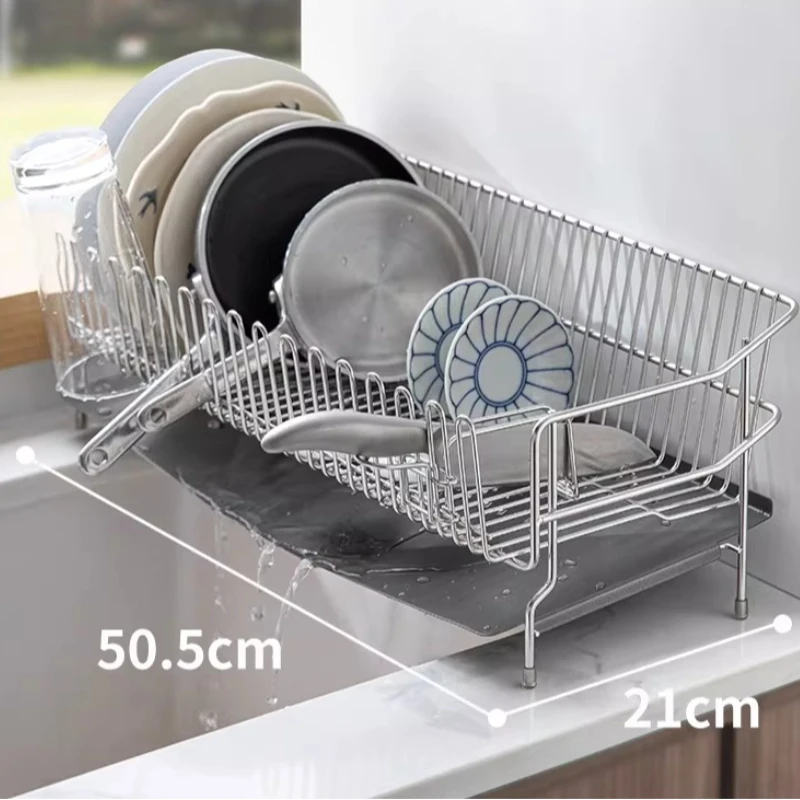 

Многофункциональная кухонная сушилка для посуды из нержавеющей стали 304, настольная сушилка для тарелок и мисок, органайзер для столовых приборов, не ржавеет