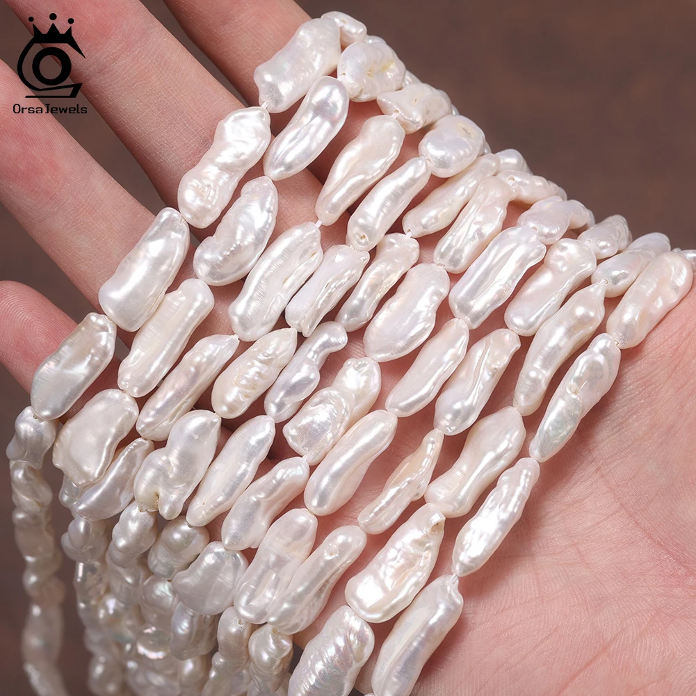 

ORSA JEWELS 7*11mm Irregular Freshwater Pearls Beads DIY Craft Jewelry Making For Women Personality Accessories 3A Quality PP2