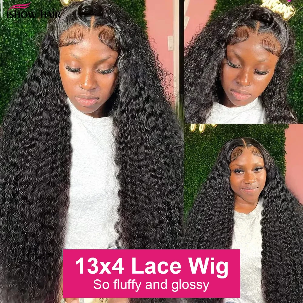 Ishow موجة عميقة الدانتيل شعر مستعار أمامي 13X4 13x6 الدانتيل الباروكة الأمامية قبل قطعها HD شعر بشري شفاف الباروكات 30 بوصة شعر مستعار طويل للنساء