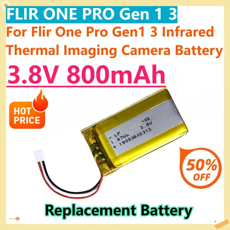 

For Flir One Pro Gen1 3 Infrared Thermal Imaging Camera Battery 3.8V 800mAh OnePro Replacement Battery