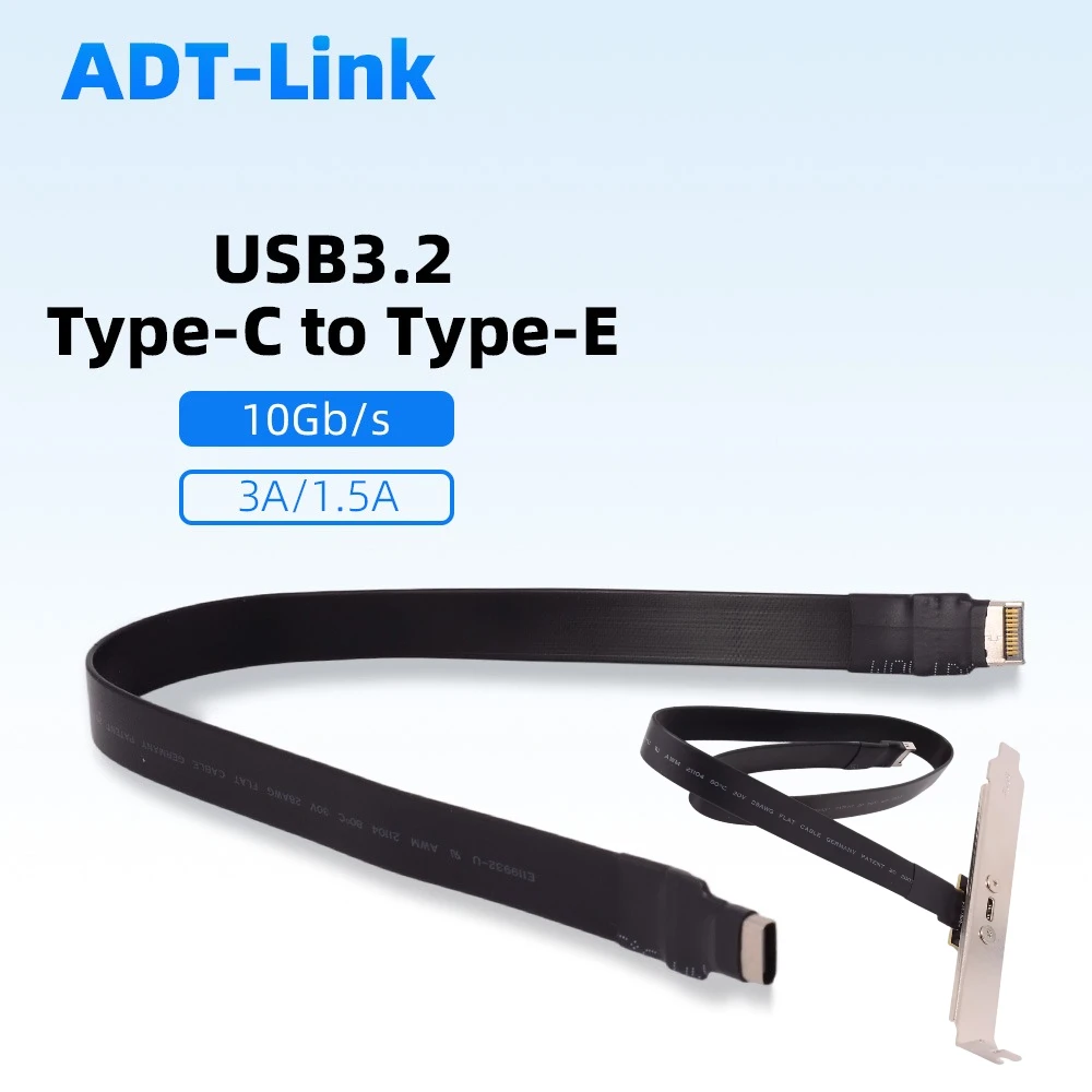 

USB 3.2 USB-C Type-C To Type-E 19P 20P Extension Cable ITX Motherboard Built-in Device Adapter for A4 Chassis with PCI Bracket