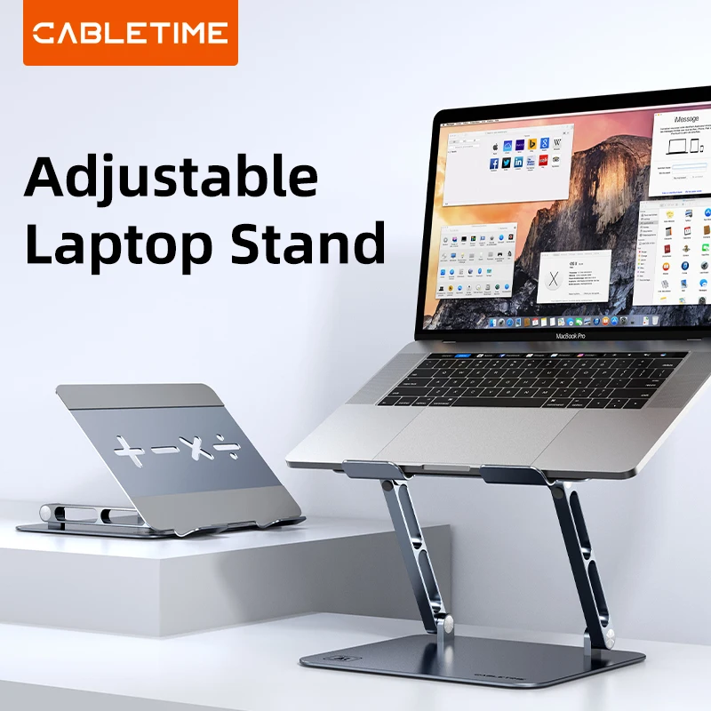 מעמד למחשב נייד מתקפל אלומיניום ורטיקלי