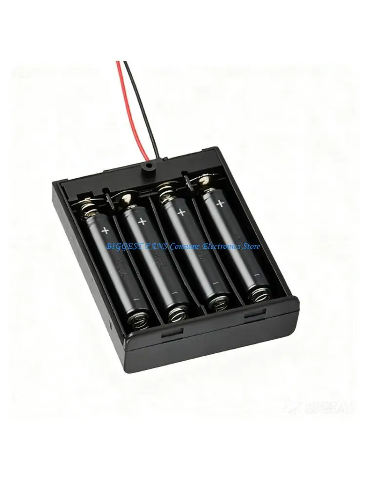 

Plastic 6V Battery Box Holds 4 3A Cells Corded Series Circuit Spring Contacts