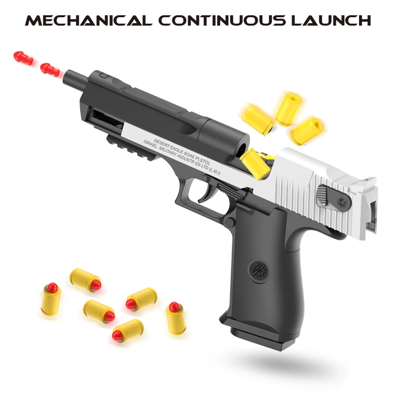 Automatic Shell Ejection Desert Eagle Toy Gun, Air Gun, Soft Bullet Continuous Firing Children's Shooting