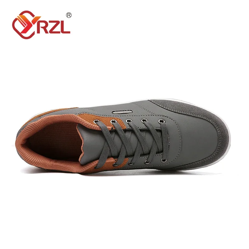 YRZL Men Shoes Spring Autumn Waterproof Walking Sneakers Leisure Male Leather Sports Shoes Non-Slip Footwear Tennis for Men