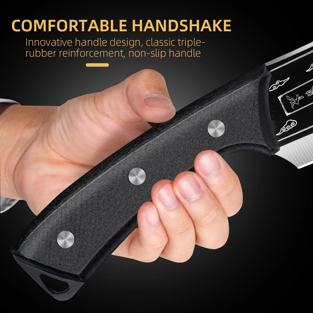 ساطور لحم مصنوع يدويًا من الفولاذ المقاوم للصدأ ، سكين مطبخ شديد التحمل ، سكين تقطيع جزارة ، سكين تقطيع مزورة للأسماك