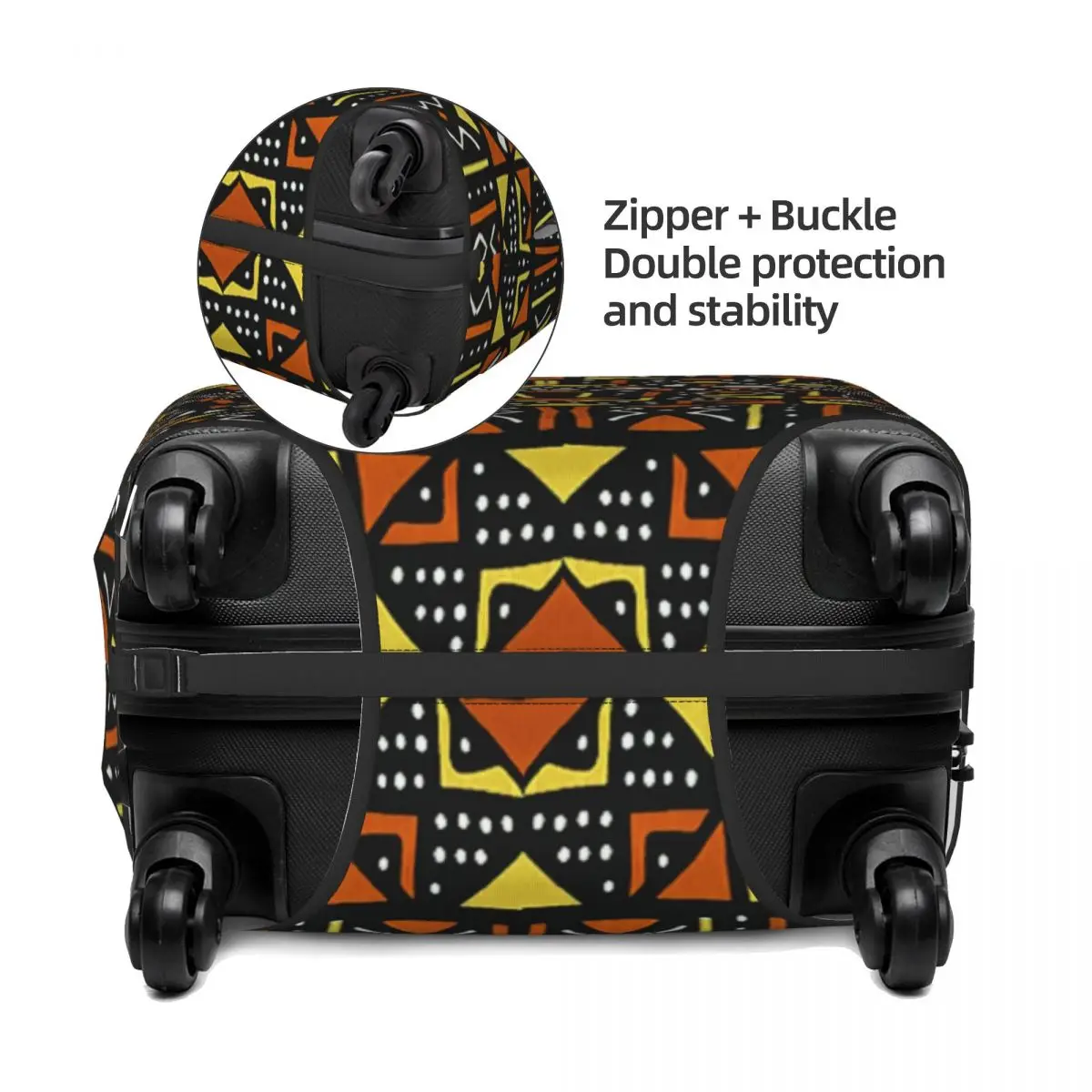 Bogolan-guardabarros personalizado con patrón africano, Protector de equipaje, arte Tribal étnico de África, fundas de maleta de viaje para 18-32 pulgadas