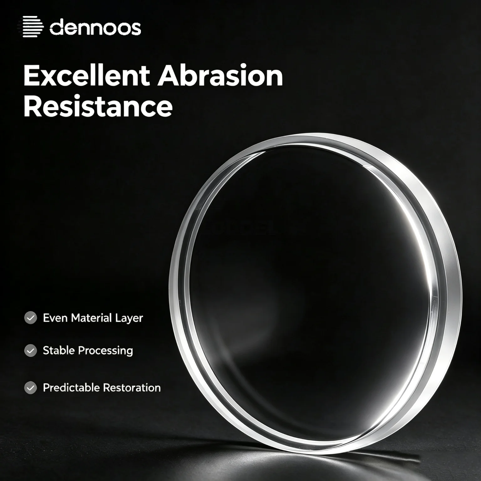 Lodden Clear Glossy Monolayer PMMA Disk for Dental Lab CAD CAM Material Clear Color Resin Disc Dental Lab