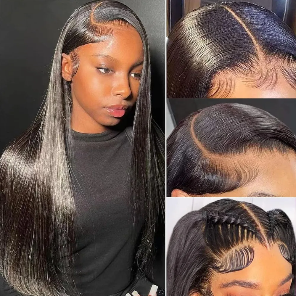 

220 Density Bone Straight Brazilian Human Hair Wig 13x4 13x6 7x6 HD Transparent Lace Frontal Glueless Pre Plucked Wigs For Women