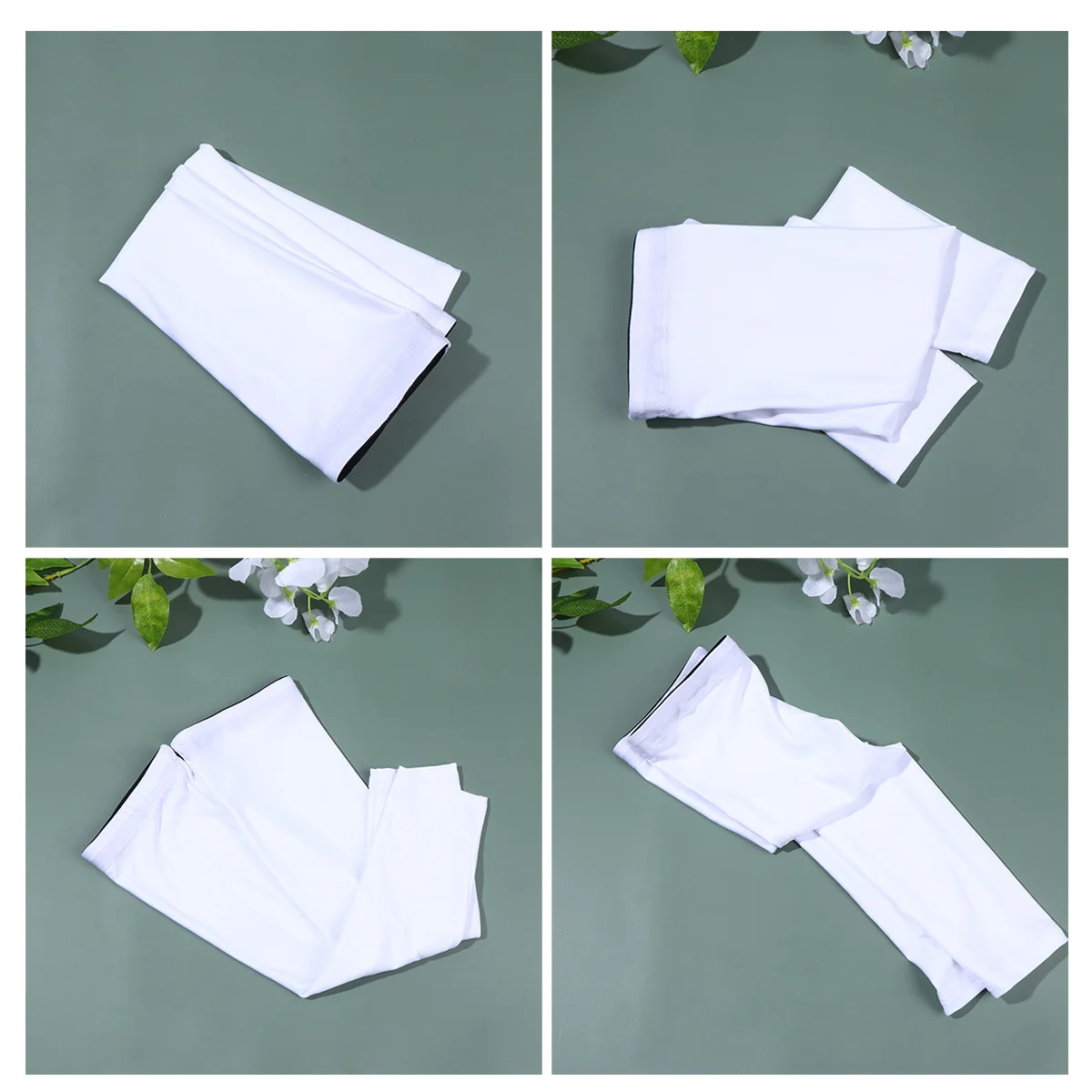 

3Pair Cooling Arm Sleeves Unisex Sunscreen Protector Size L White Long Sleeves for Outdoor Activities Riding Driving