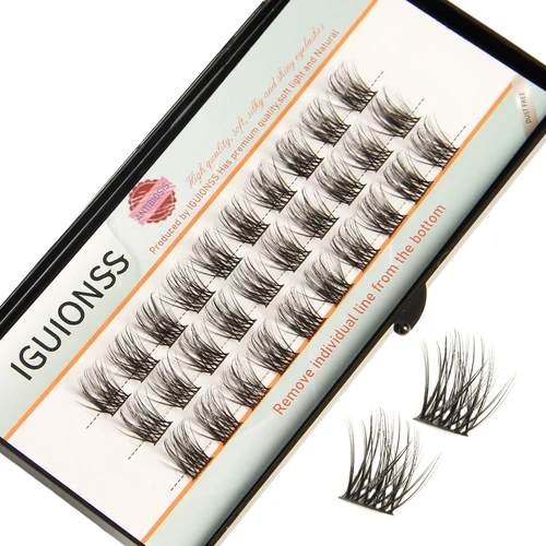 IGUIONSS Clusters de pestañas DIY Extensiones de pestañas 36 Clusters Pestañas 10-16 mm 3 estilos C D Curl Pestañas individuales IG2150