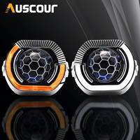 2.5 Inch Projector Bi Xenon Lens Car Headlight With Sport LED Angel Eyes DRL Mask White Yellow Signal Turn For H4 H7 Car Styling