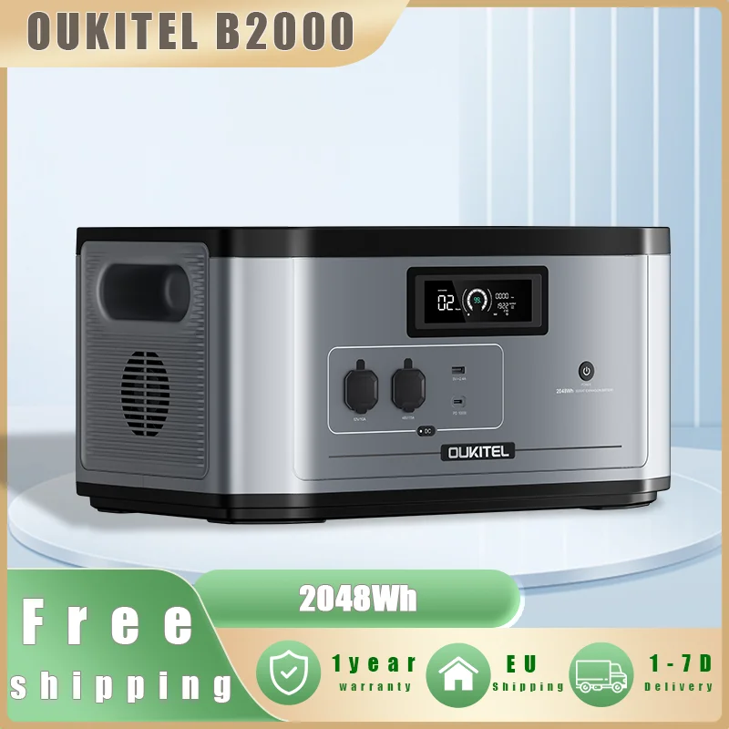 

OUKITEL B2000 Additional battery pack Portable Power Station Solar Generator 2048Wh capacity Battery Home Backup Outdoor Camping