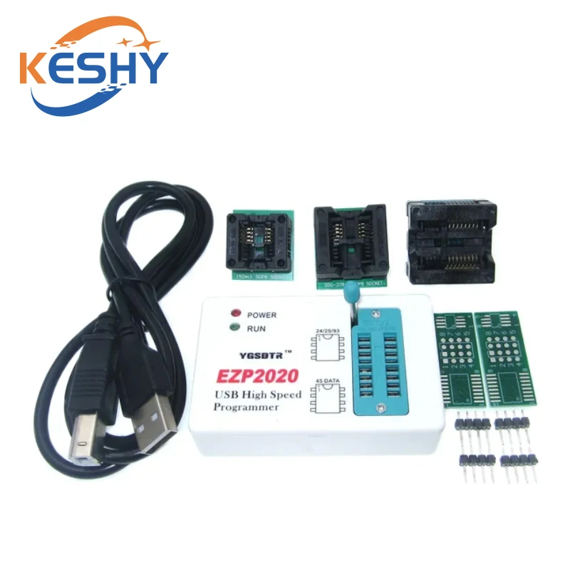 EZP2020 Hochgeschwindigkeits-USB-SPI-Programmierer + 7 Adapter. Besser als EZP2013 EZP2010 2011. Unterstützt 24 25 26 93 EEPROM 25 Flash Bios