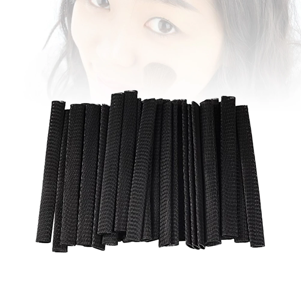 

100Pcs Mesh Cover for Makeup Brush Brush Protector Stretchable Easy Clean Storage Net Sleeve Travel Safe Black