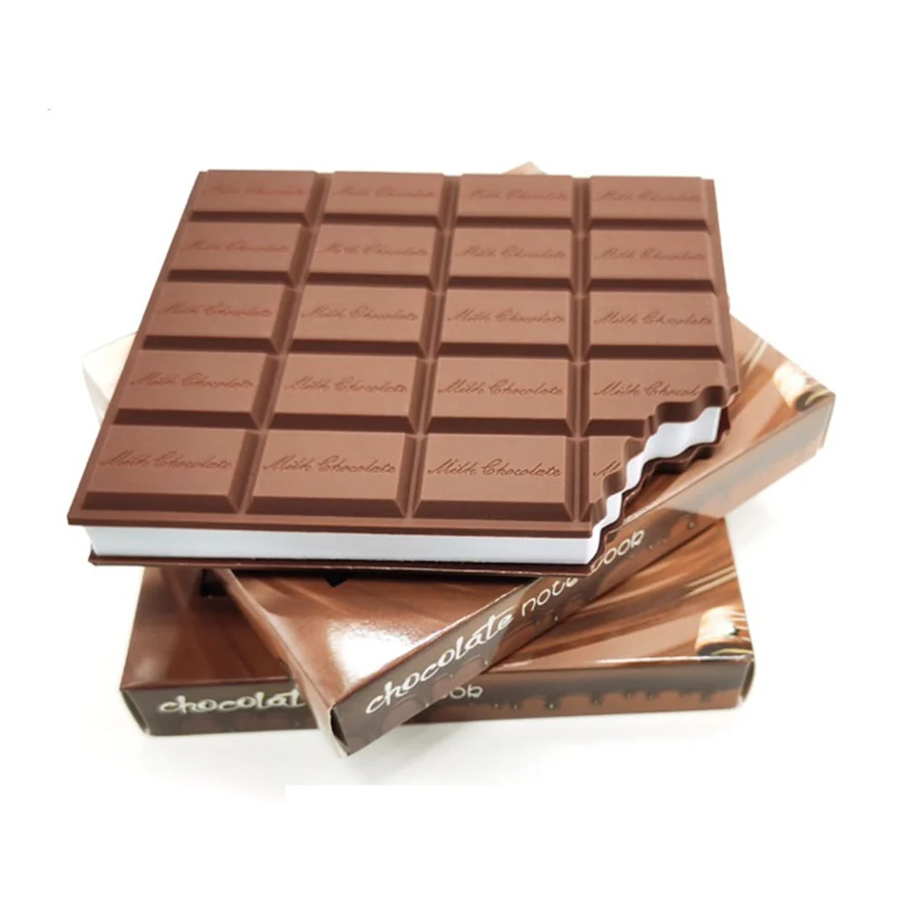 2 Pcs Self-adhesive Pad Modeling Student Chocolates Brown Notebook Scented Shaped Page Paper Pvc Coffee Mini Notes