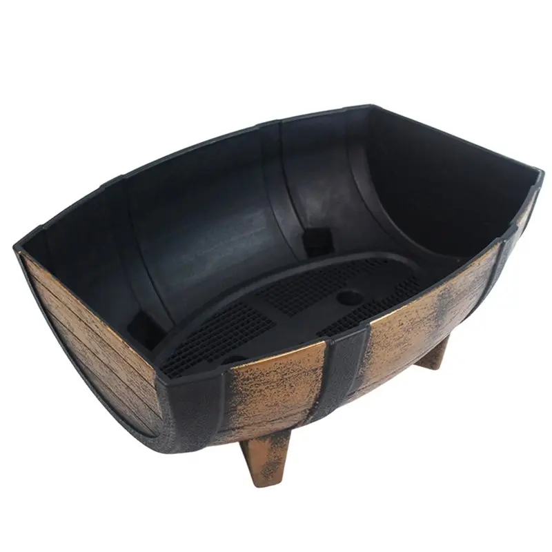 

A74E-For Displaying Garden Compatible Rectangular Half Flower Pot Faux Planter Container For Indoor& Outdoor Use
