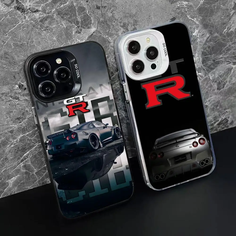 

Fashion G-GTR Phone Case for iPhone 16 15 14 13 12 11 X XR XS 8 7 Pro Max Plus Colored Translucent Luxury Cover Pretty