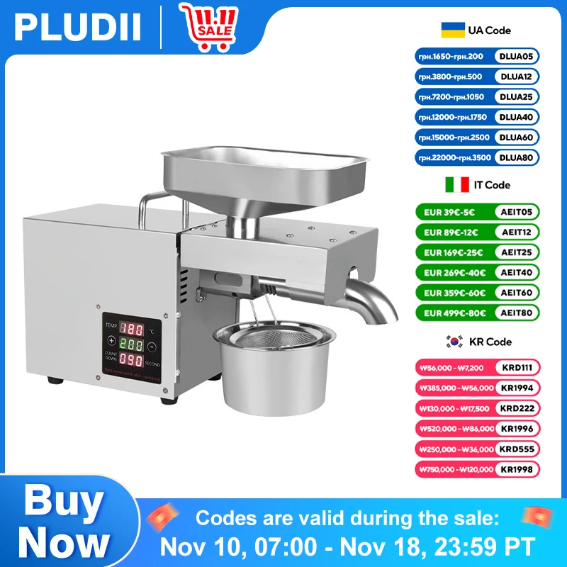 T6 1500W（max）Automatic Coconut Oil Press Machine Household peanut FLaxseed Oil Extractor Peanut Cold Hot Oil Press