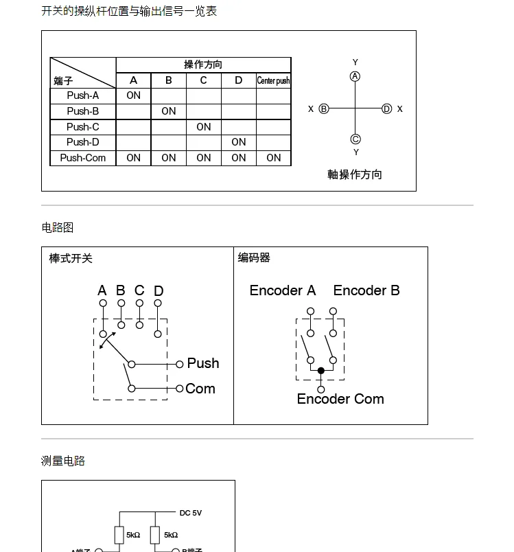YYT RKJXT1F42001 مفتاح ضغط متعدد الاتجاهات بأربعة اتجاهات مع جهاز تشفير دوار - نمط عصا التحكم #6