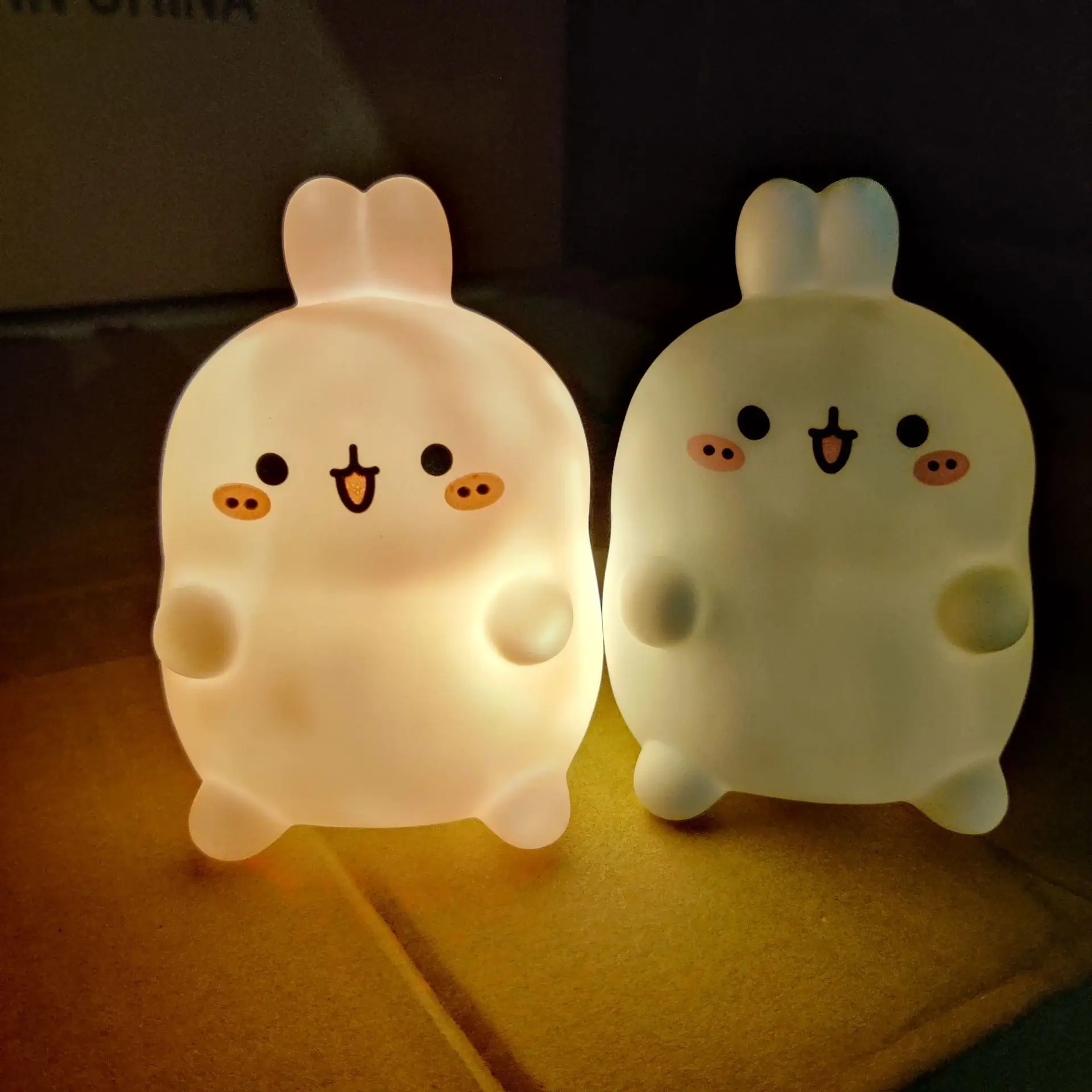 Girl LED night light cute rabbit room bedside atmosphere light soft light sleep light bedroom decoration luminous creative gift