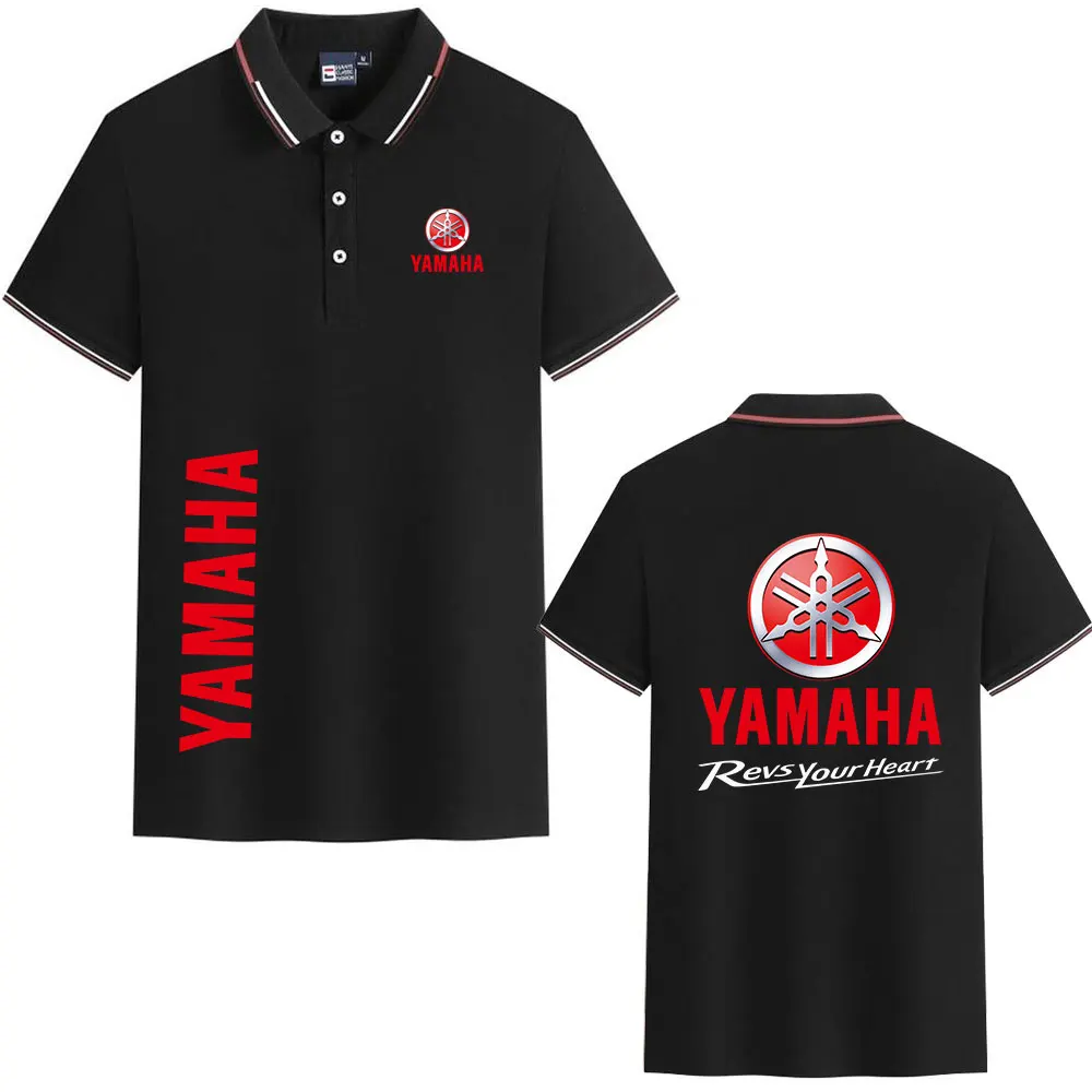 

2026 Yamaha Summer Men's T-Shirt Polo Shirt Motorcycle Racing Print Casual Outdoor Business Shirt Short Sleeve Clothing