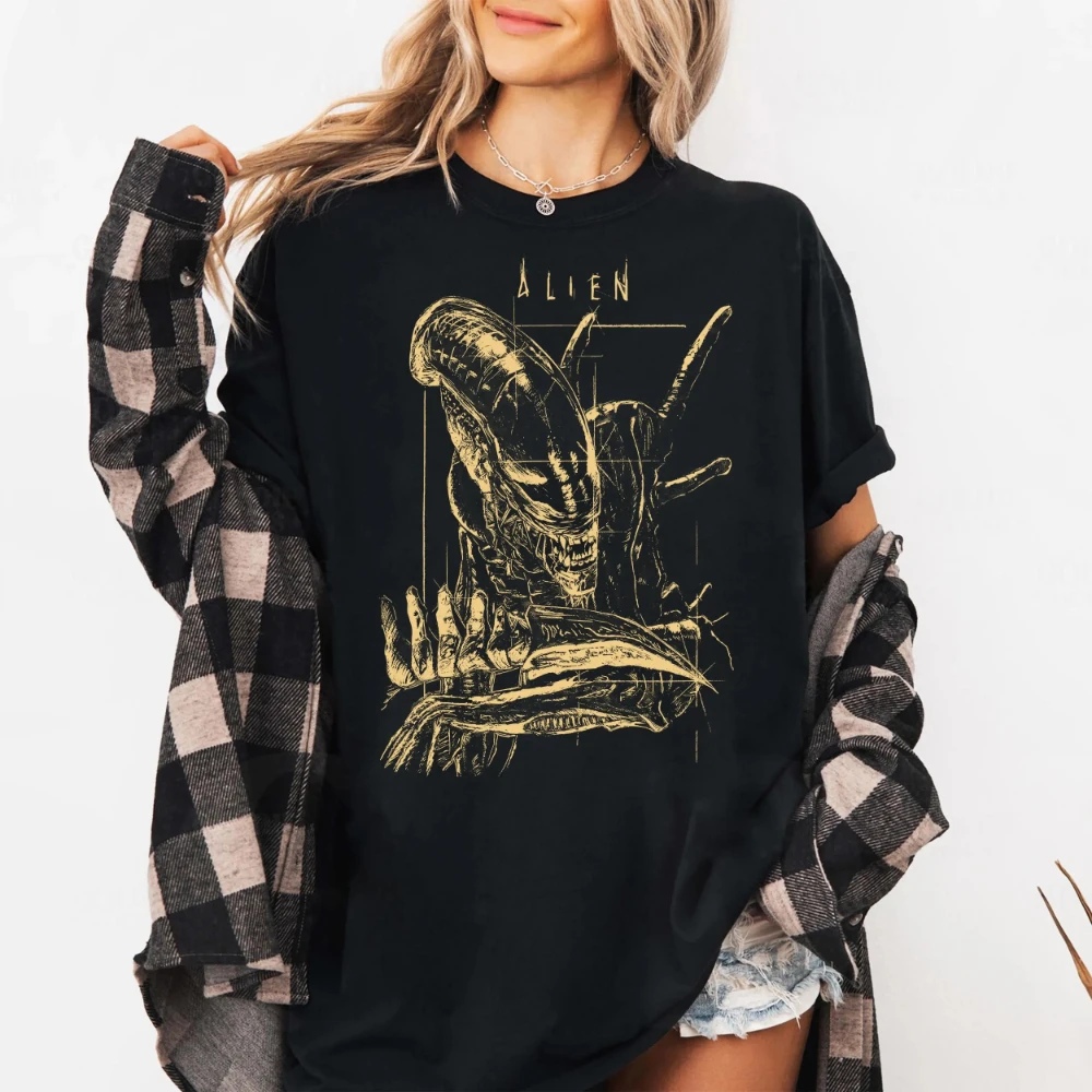 Alien Xenomorph Sci-Fi Horror Shirt Movie Fan Merch Gaming Tee T-Shirt Clothing Short Sleeve Shirt Unisex Men Women