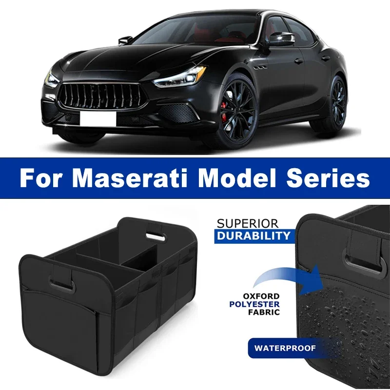 

Foldable Car Organizer Portable Storage Box With Side Net for Maserati Ghibli Levante Quattroporte MC20 GranTurismo GranCabrio