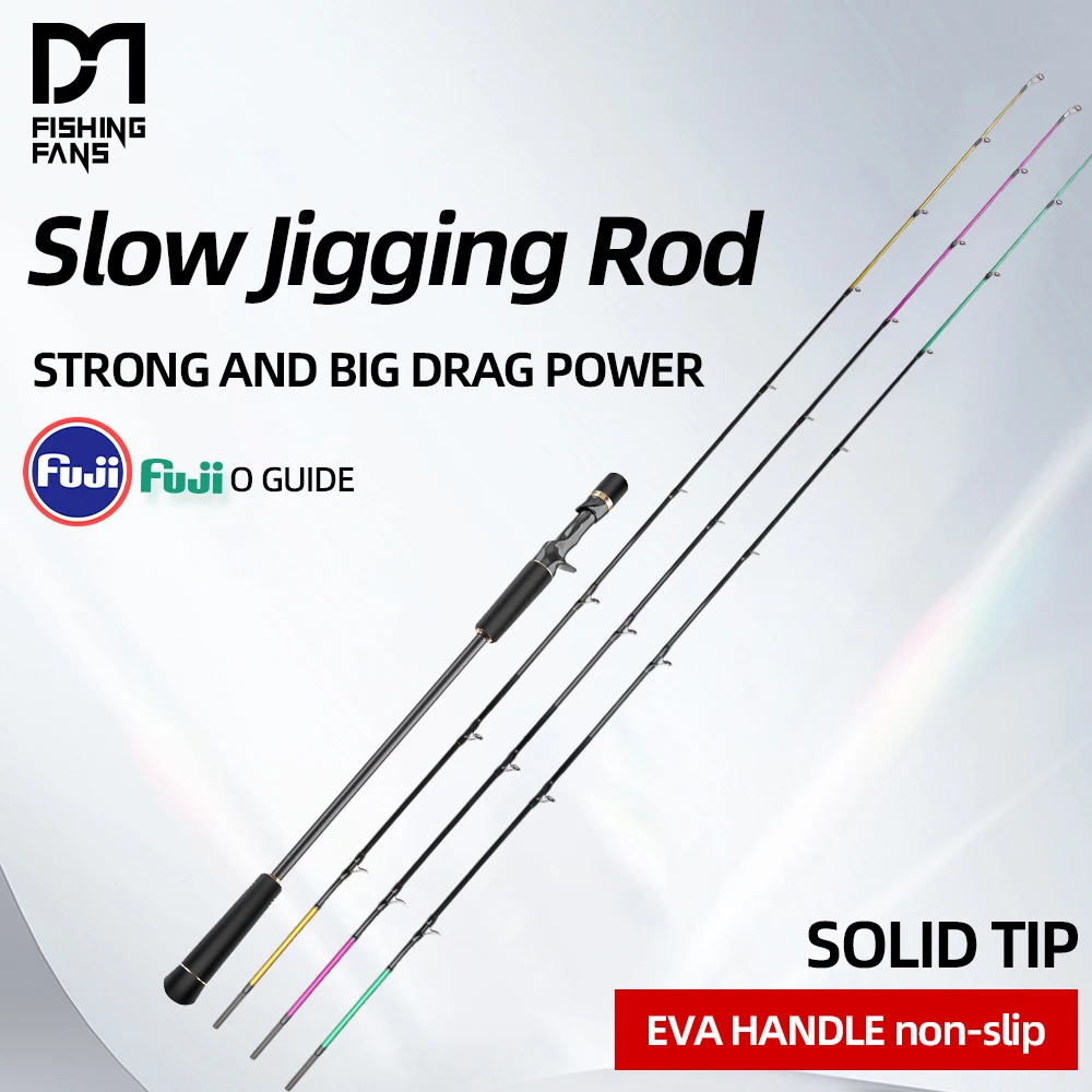 Wędka FISHINGFANS RANCY ML M MH 1.91m do połowów morskich z łodzi, z włókna węglowego, do slow pitch, z pełną szczytówką, do slow jiggingu.