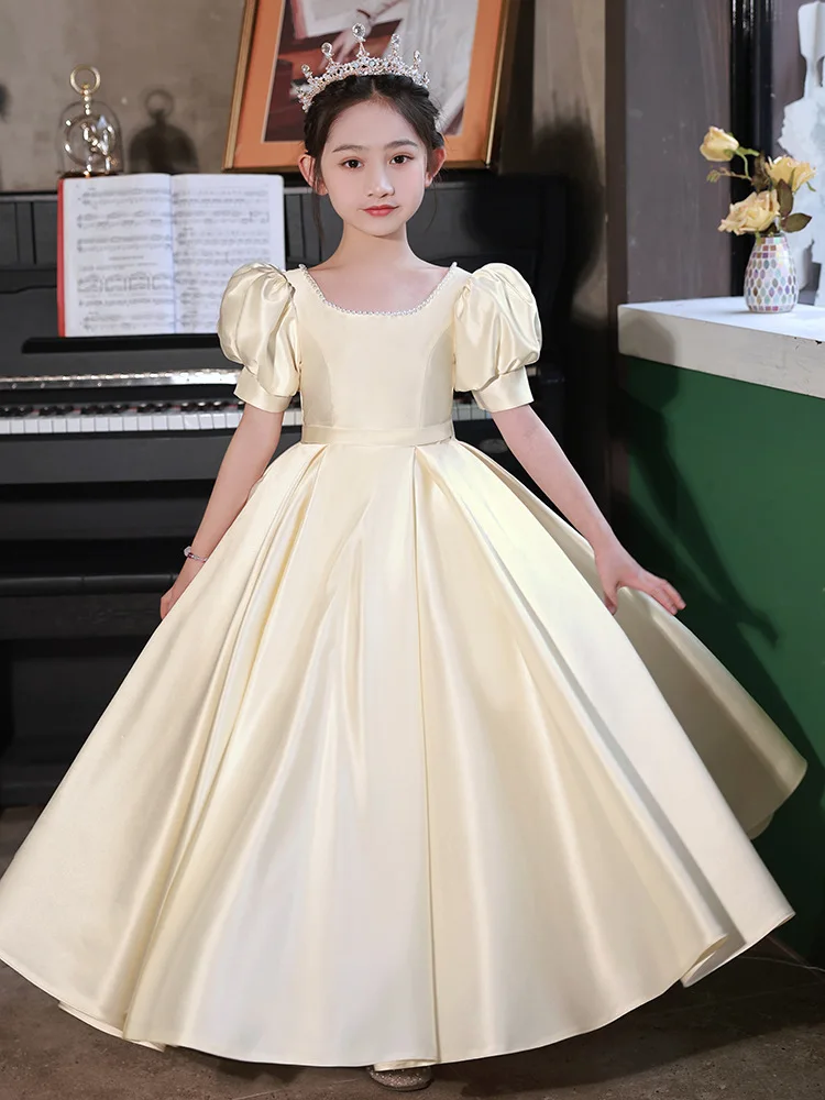 Princess Costumes for Girls 2024 Baby Dresses for Occasions Kids Fower Girl Dress for Weddings Children Bridesmaid Ball Gowns