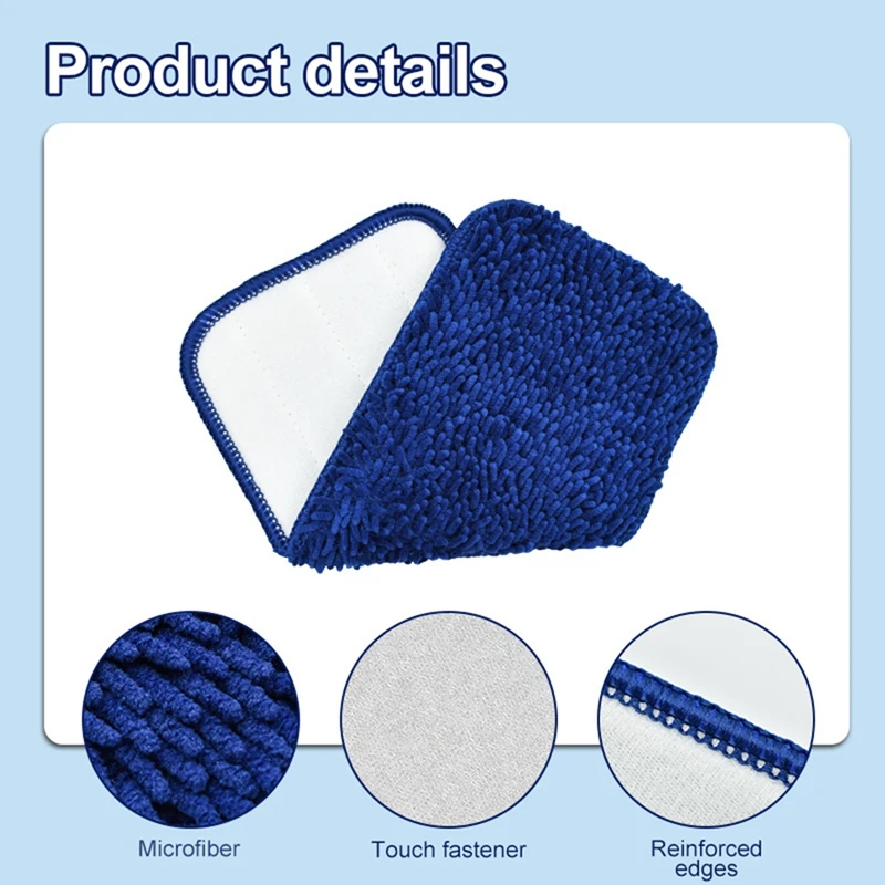 4PCS Reusable Microfiber Mop Pads For Swiffer Wet Jet Mop Washable Microfiber Replacement Pads Wet & Dry Cleaning