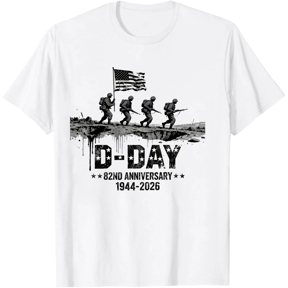 82nd Anniversary Commemoration Theme of The Normandy Landings - D-Day T Shirt Y2K Hipster Men  Loose O Neck Short Sleeve Tees