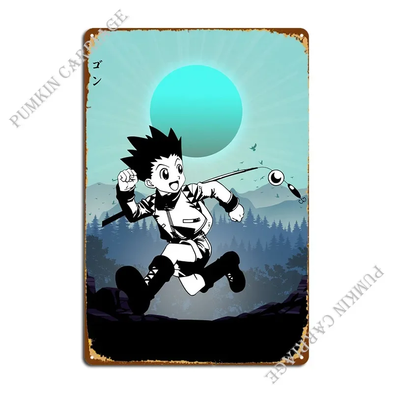 Gon Killua Hunter Anime Metal Sign Rusty Printing Designing Wall Mural Tin Sign Poster