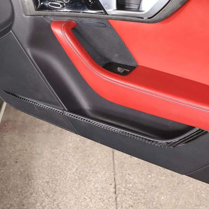 

For Jaguar F-TYPE 2013-2022 Soft Carbon Fiber Car Interior Door Decoration Strips Cover Trim Stickers Car Accessories