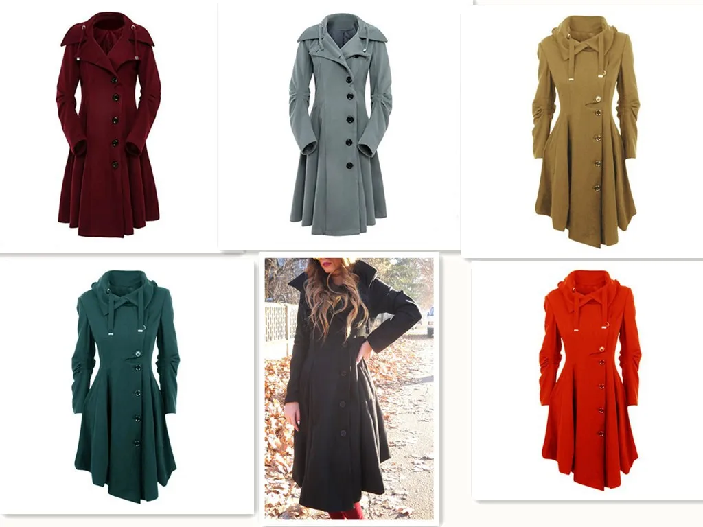 women woolen coat 2026 New irregular hem double-sided breasted long sleeve turn down collar woolen overcoat women's clothing