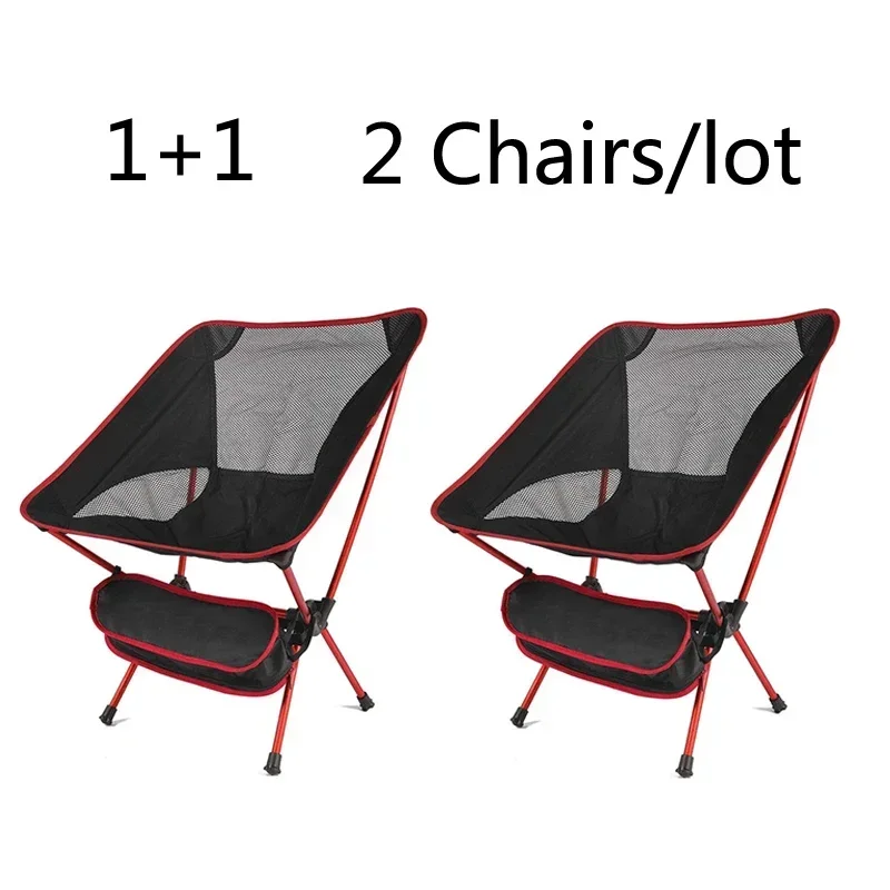 

Silla portátil ultraligera de 2 piezas para exteriores, asiento plegable para acampar
