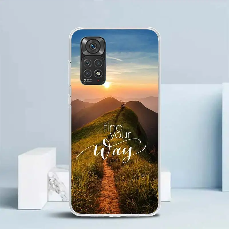 Travel Mountain Beach Proverb Soft Cover for Xiaomi Redmi Note 12 11S 11T 11E 10S 10 Pro Print Phone Case 11 9S 9 9T 8 8T 7 6 5