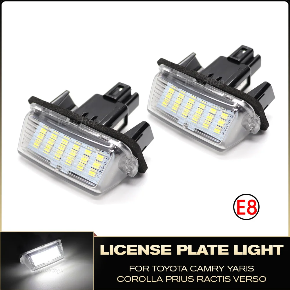 2pcs Led Licence Number Plate Light No Error CANbus White 12V For Toyota Yaris Vitz Camry Corolla Prius C Ractis Verso S Luz Led