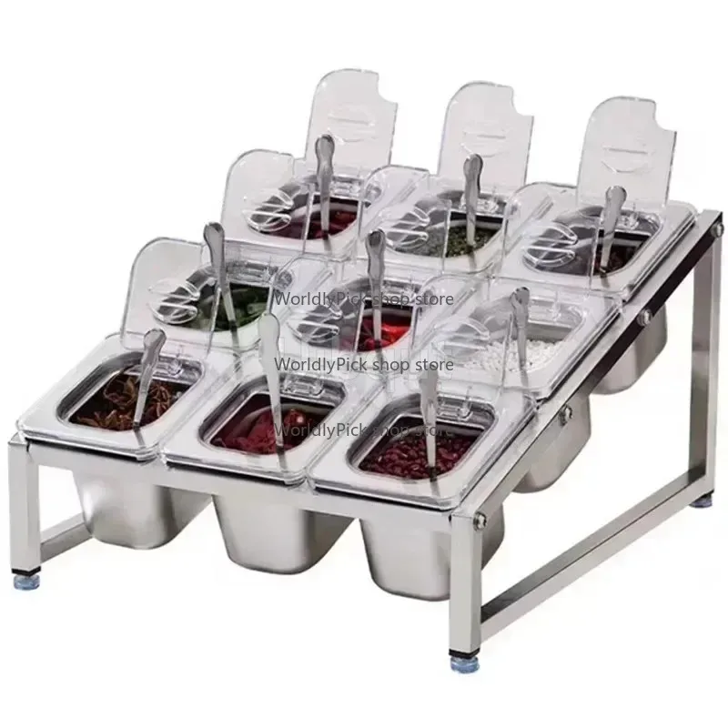 Прозрачный ящик для хранения продуктов из нержавеющей стали со стойкой, видимый выставочный поднос для раковины для магазина чая с молоком, кухонная организация