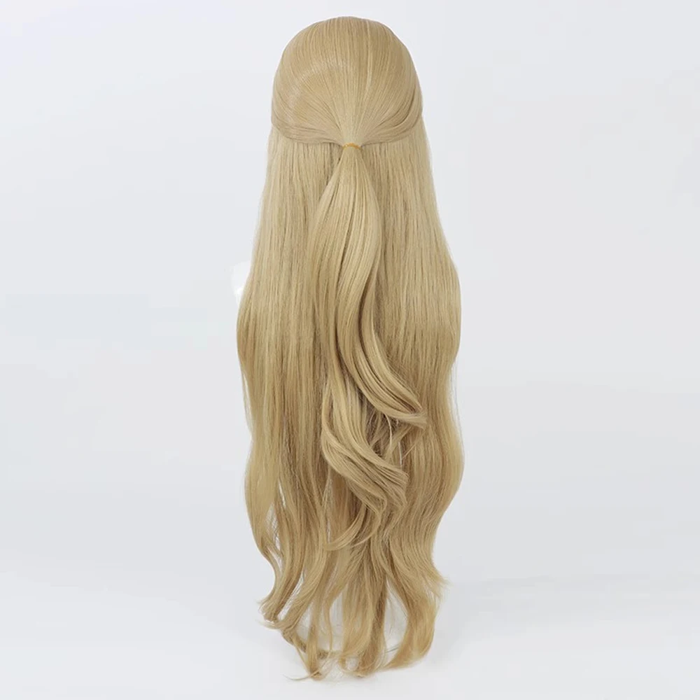 GAKA Cosplay Long Straight Wavy Linen Blonde Hair Wig for Daily Party