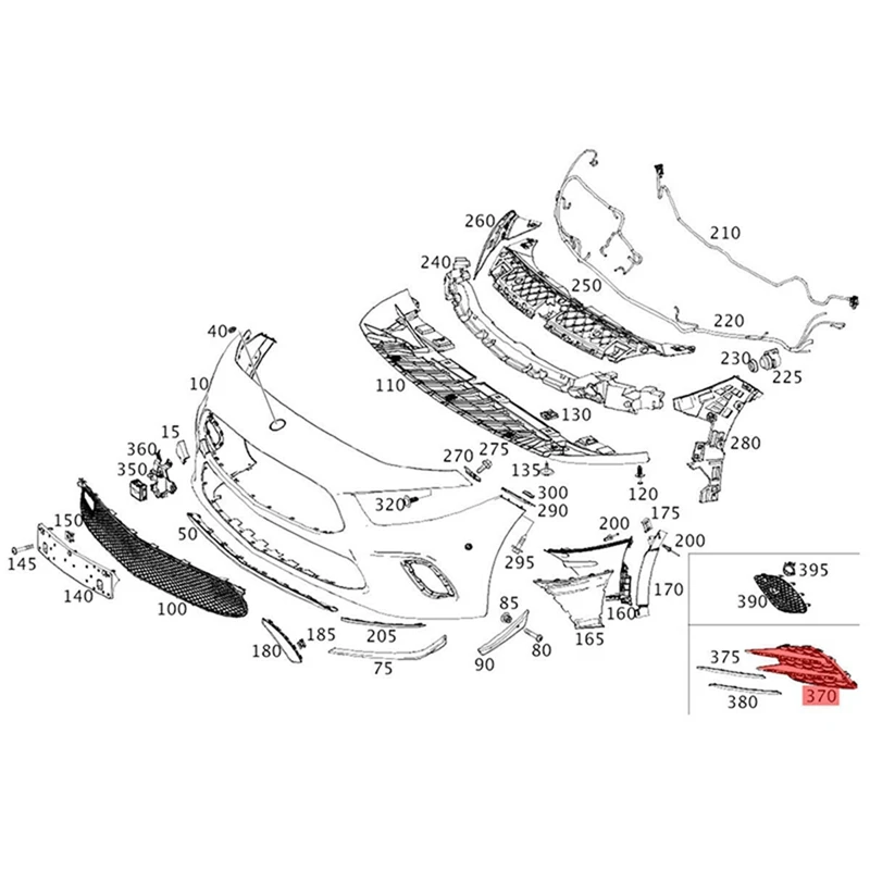 Front Bumper Left Right Outer Grille Cover 1778858300 1778858400 for 2019-2020 W177 A180 A220 A200