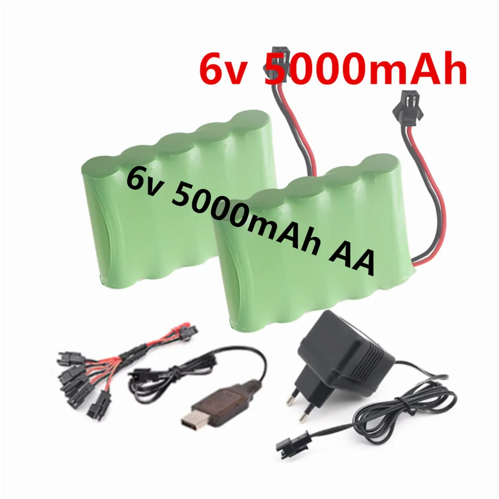 5000mAh Ni-MH 6V Rechargeable Battery Pack With SM Plug For Rc toy Car Tank Train Robot Boat AA Nimh 6v 2400mah Battery