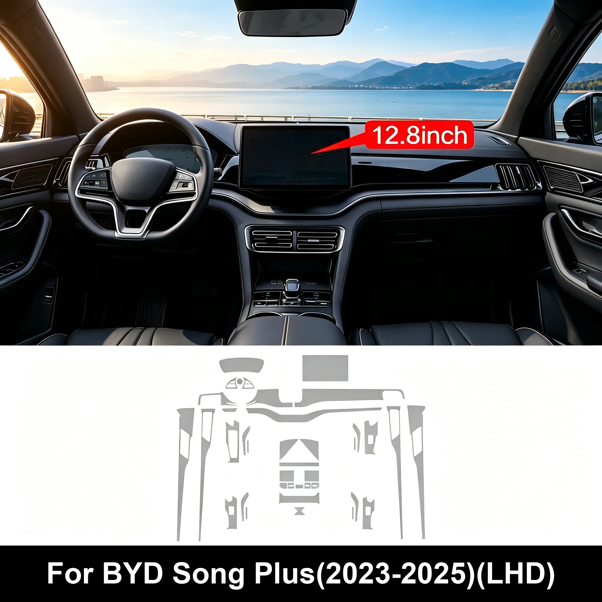 Für BYD Seal U Sealion 6 Song Plus DM-i EV 2021-2025 Auto Transparente TPU-Schutzfolie für Navigationsbildschirm PPF Kratzfest – Detail 6