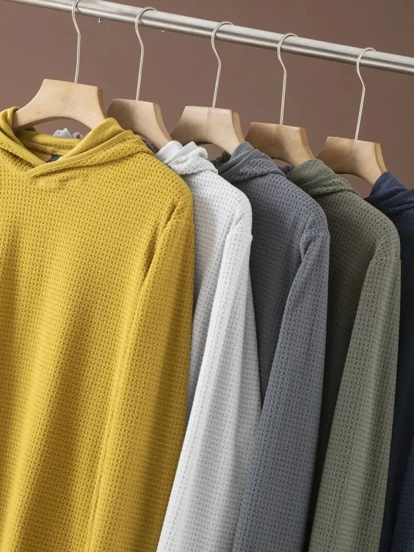 Outdoor Bamboo Fiber Texture Comfortable Hoodie Sweatshirt Casual Unisex Spring Autumn Long Sleeve Standard Fit Fashion Urban...