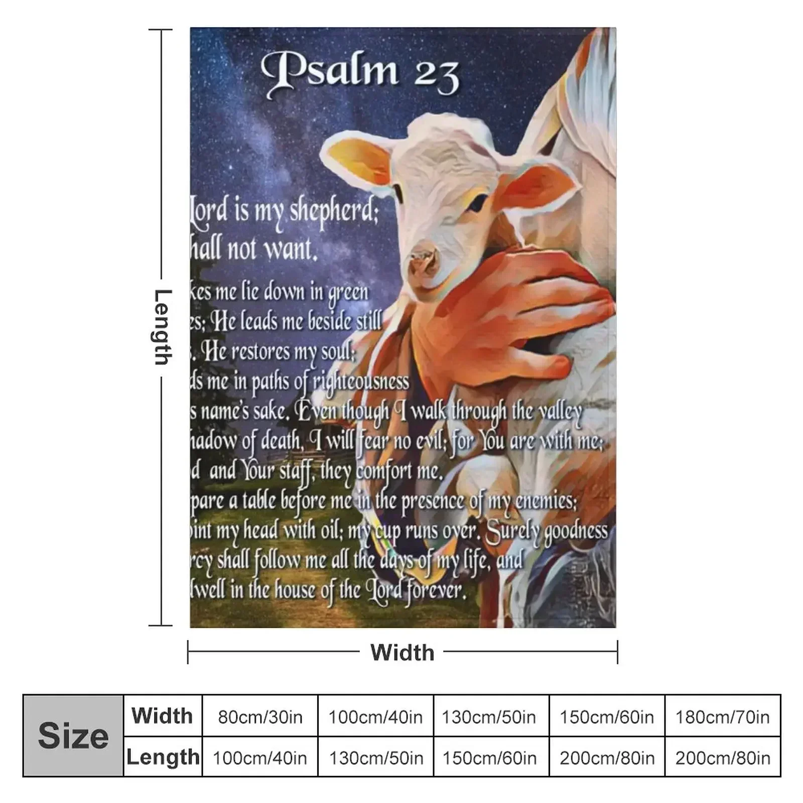 Psalm 23 Bible Verse Throw Blanket Comforter Extra Large Throw Flannel Fabric wednesday Loose Blankets For Bed Blankets
