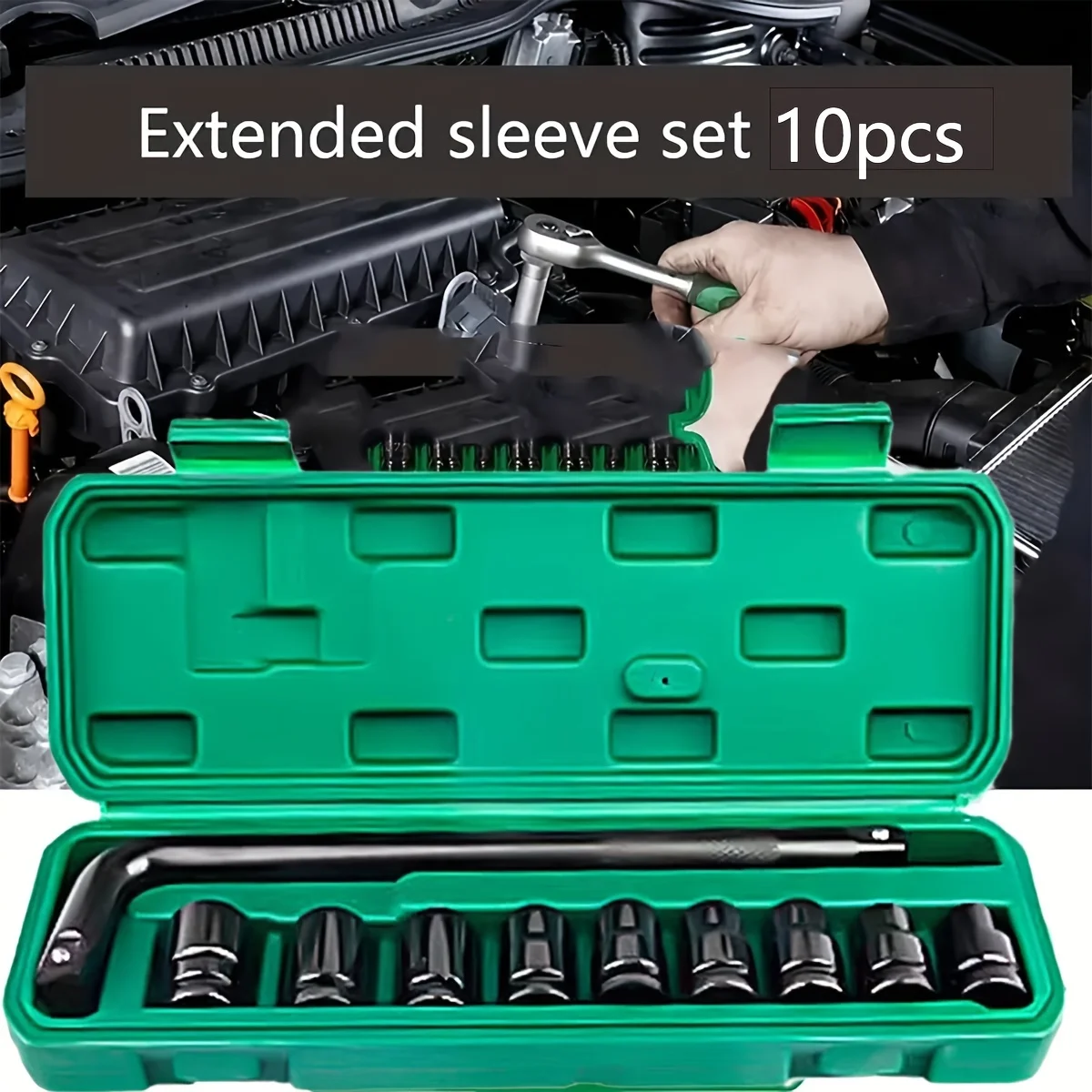 

10pcs 8-17mm/8-24mm Electric Socket Tool Impact Wrench Adapter Hand Tool Socket Set, Short Thickened High Carbon Steel Material