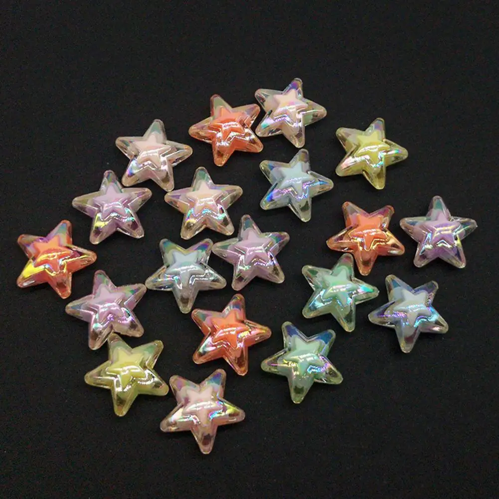 Accessory 20Pcs/Pack Pretty Improving Relationship Star Bead Multicolor Loose Bead Aesthetics   Jewelry Making Craft