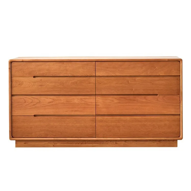 Gabinete de ocho cubos de nogal negro de América del Norte, gabinete de almacenamiento de madera maciza para dormitorio, gabinete simple de nueve cubos de troncos