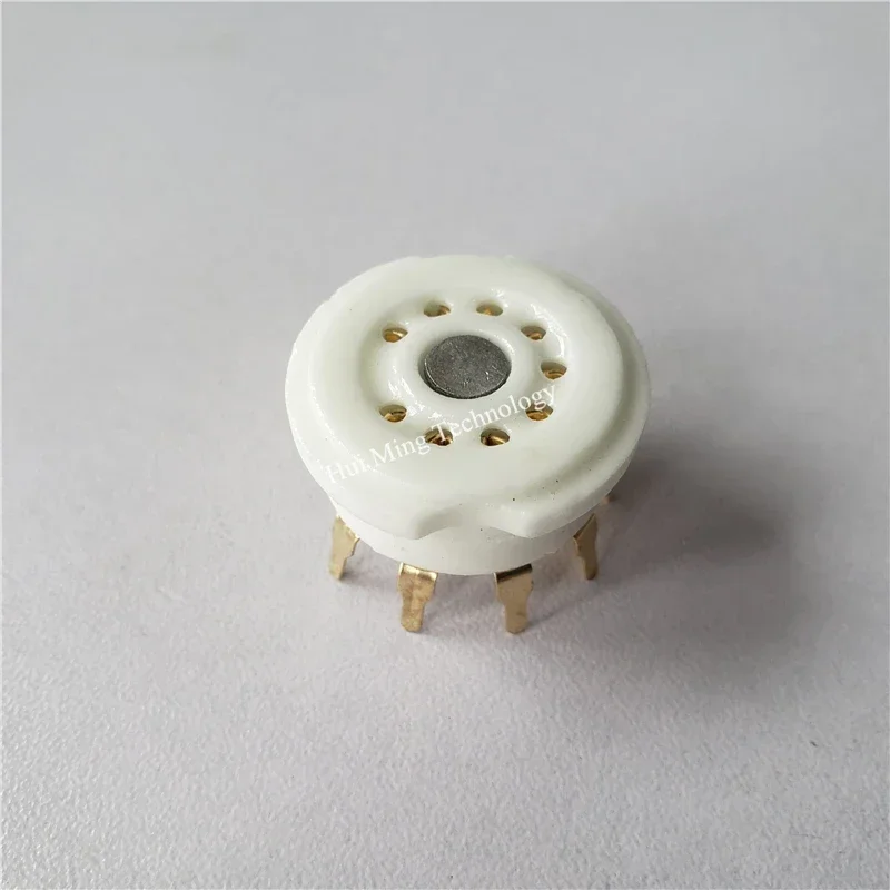 Enchufe de tubo de cerámica, conectores de enchufe eléctrico de 9 pines, soporte de tubo de asiento de GZC9-Y para amplificador 12AX7 12AY7 6922 EF86 PCB DIY