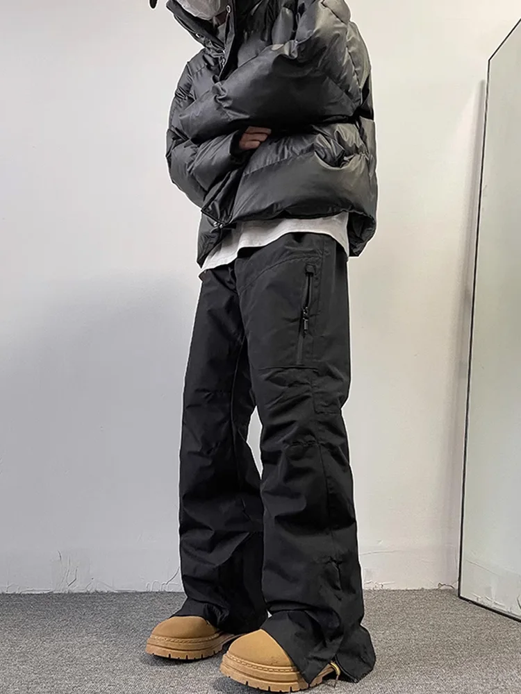 

Мужские брюки для катания на лыжах на открытом воздухе, ветрозащитные водонепроницаемые повседневные брюки в американском стиле, прочные прямые длинные брюки